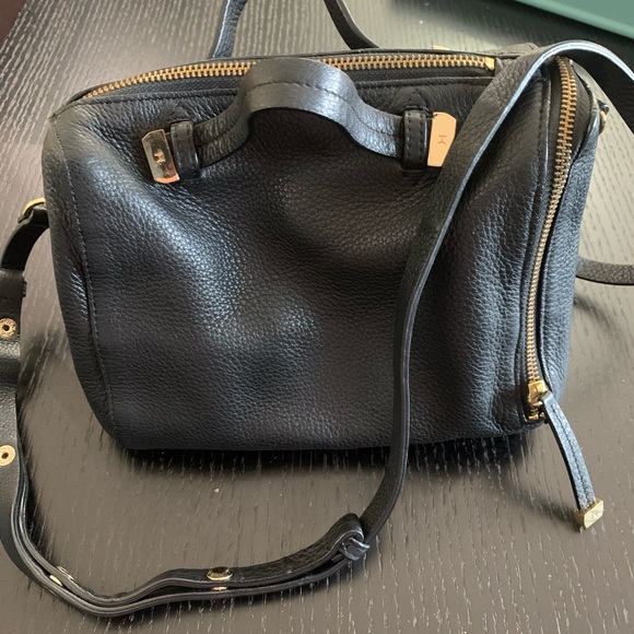 Halston Heritage Crossbody Camera style bag in black Pebbled Leather. EUC - Picture 2 of 8